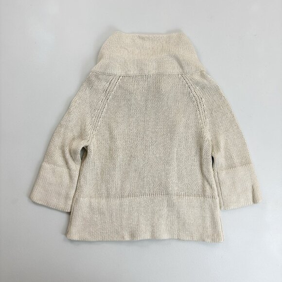 THEORY Knit Linen Blend Zip Front Sweater Cardigan Petite Cozy Beach Natural - Picture 7 of 7